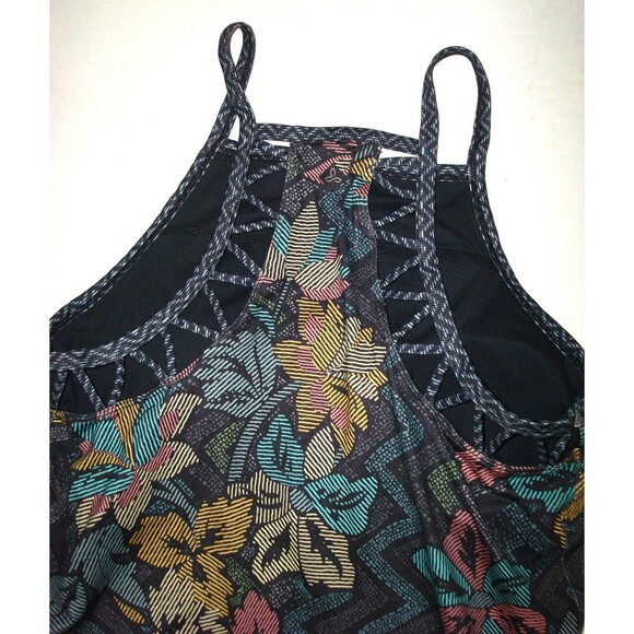 New Womens NWT PrAna S Bra Tank Dress Ardor Black Logo Cutout Design Tank Floral - Picture 5 of 6